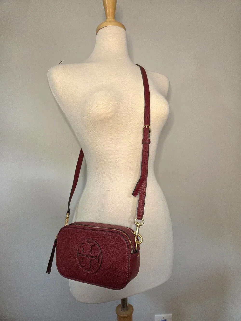 Tory Burch Mini Miller Crossbody In Burgundy